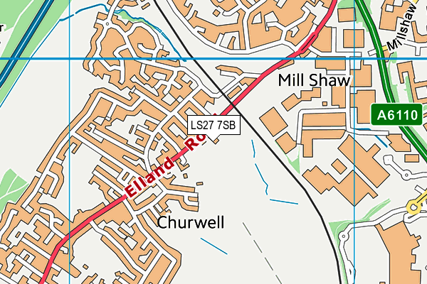 LS27 7SB map - OS VectorMap District (Ordnance Survey)