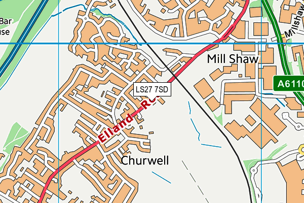 LS27 7SD map - OS VectorMap District (Ordnance Survey)