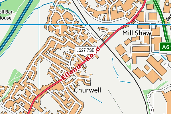 LS27 7SE map - OS VectorMap District (Ordnance Survey)