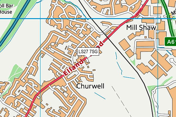 LS27 7SG map - OS VectorMap District (Ordnance Survey)