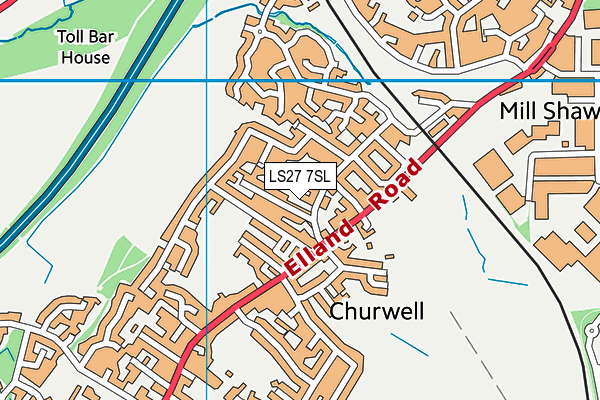 LS27 7SL map - OS VectorMap District (Ordnance Survey)