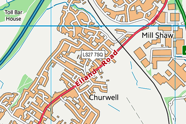 LS27 7SQ map - OS VectorMap District (Ordnance Survey)