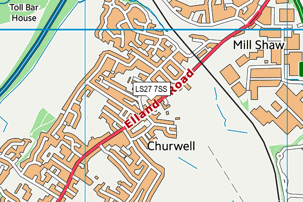 LS27 7SS map - OS VectorMap District (Ordnance Survey)