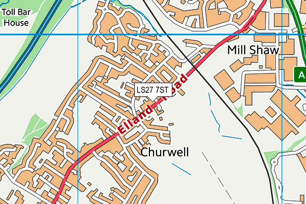 LS27 7ST map - OS VectorMap District (Ordnance Survey)