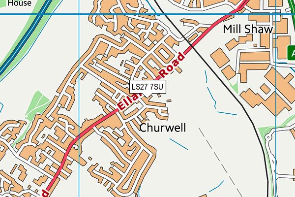 LS27 7SU map - OS VectorMap District (Ordnance Survey)