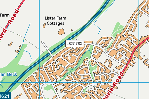 LS27 7SX map - OS VectorMap District (Ordnance Survey)