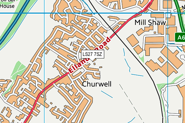 LS27 7SZ map - OS VectorMap District (Ordnance Survey)