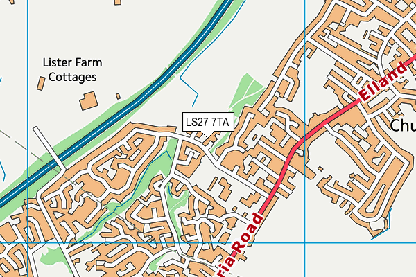 LS27 7TA map - OS VectorMap District (Ordnance Survey)