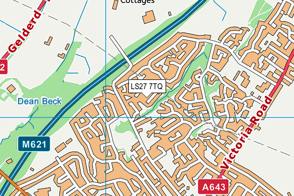 LS27 7TQ map - OS VectorMap District (Ordnance Survey)