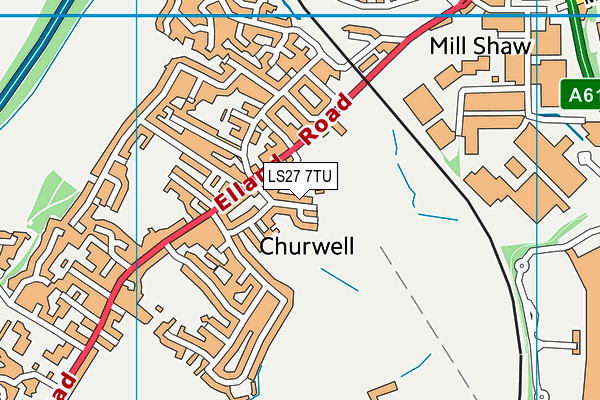 LS27 7TU map - OS VectorMap District (Ordnance Survey)