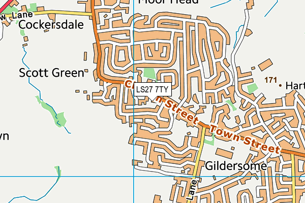LS27 7TY map - OS VectorMap District (Ordnance Survey)