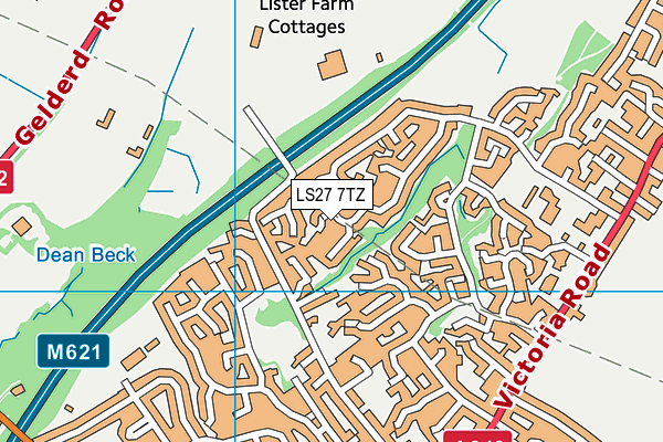 LS27 7TZ map - OS VectorMap District (Ordnance Survey)