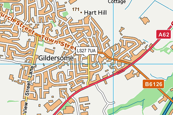 LS27 7UA map - OS VectorMap District (Ordnance Survey)