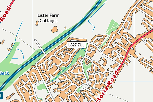 LS27 7UL map - OS VectorMap District (Ordnance Survey)