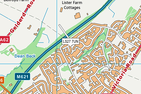 LS27 7UN map - OS VectorMap District (Ordnance Survey)