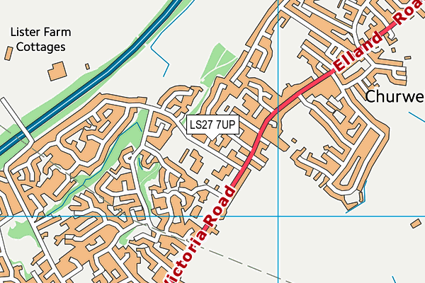 LS27 7UP map - OS VectorMap District (Ordnance Survey)