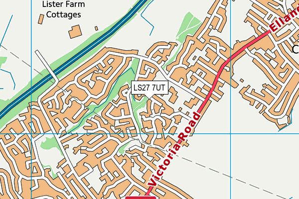 LS27 7UT map - OS VectorMap District (Ordnance Survey)