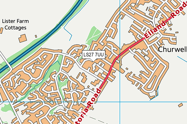 LS27 7UU map - OS VectorMap District (Ordnance Survey)