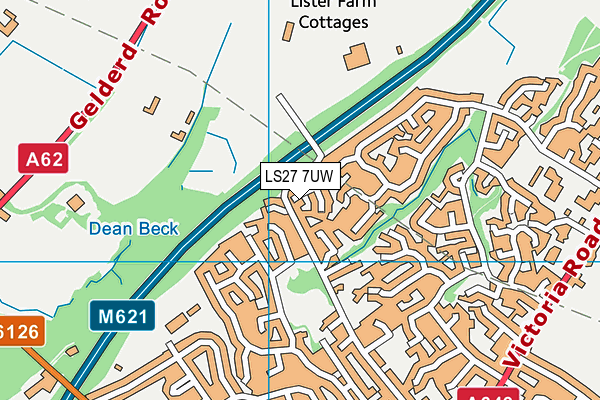 LS27 7UW map - OS VectorMap District (Ordnance Survey)