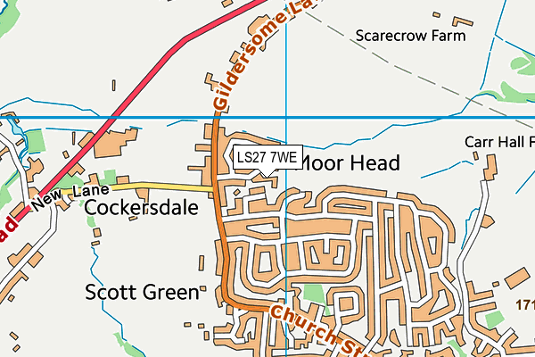 LS27 7WE map - OS VectorMap District (Ordnance Survey)