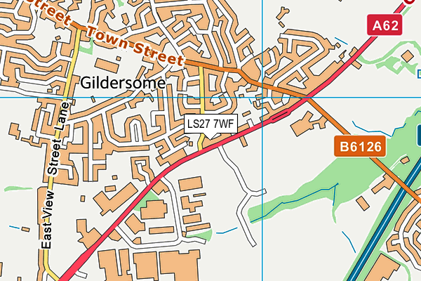 LS27 7WF map - OS VectorMap District (Ordnance Survey)