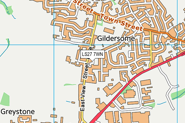 LS27 7WN map - OS VectorMap District (Ordnance Survey)