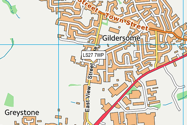 LS27 7WP map - OS VectorMap District (Ordnance Survey)