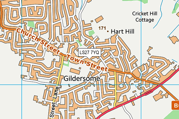 LS27 7YQ map - OS VectorMap District (Ordnance Survey)