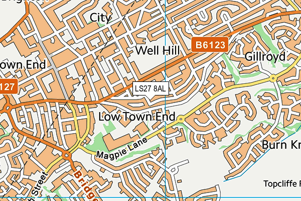 LS27 8AL map - OS VectorMap District (Ordnance Survey)