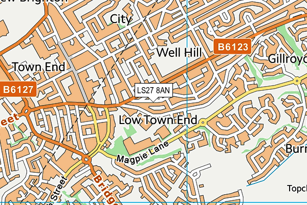 LS27 8AN map - OS VectorMap District (Ordnance Survey)