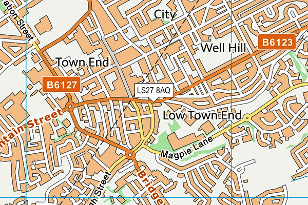 LS27 8AQ map - OS VectorMap District (Ordnance Survey)