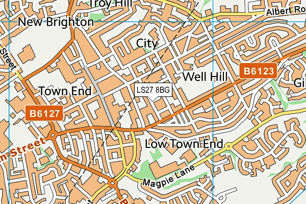 LS27 8BG map - OS VectorMap District (Ordnance Survey)