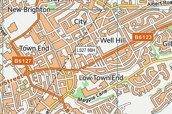 LS27 8BH map - OS VectorMap District (Ordnance Survey)