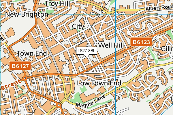 LS27 8BL map - OS VectorMap District (Ordnance Survey)