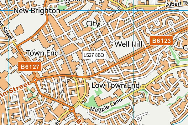 LS27 8BQ map - OS VectorMap District (Ordnance Survey)