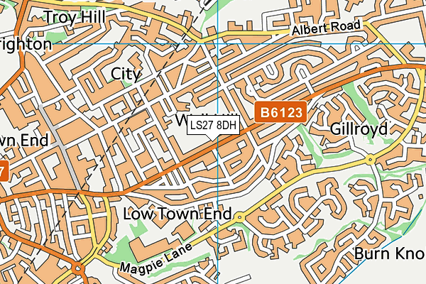 LS27 8DH map - OS VectorMap District (Ordnance Survey)