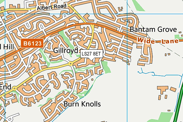 LS27 8ET map - OS VectorMap District (Ordnance Survey)