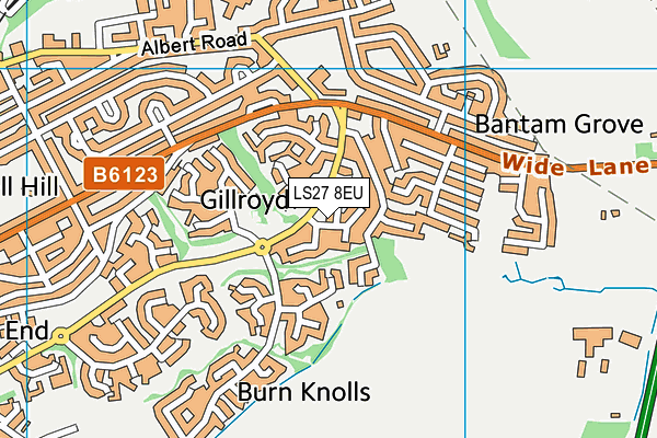 LS27 8EU map - OS VectorMap District (Ordnance Survey)