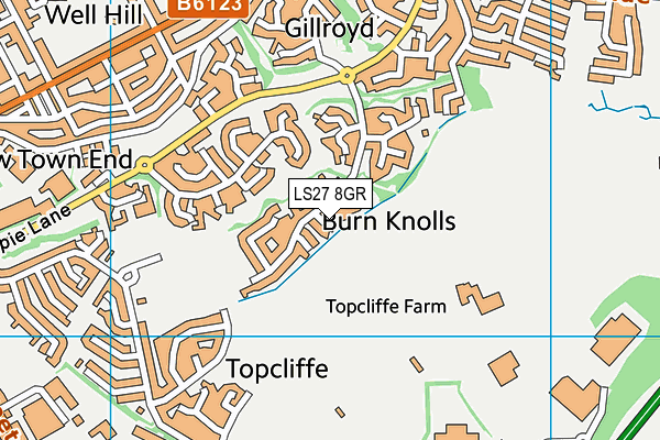 LS27 8GR map - OS VectorMap District (Ordnance Survey)