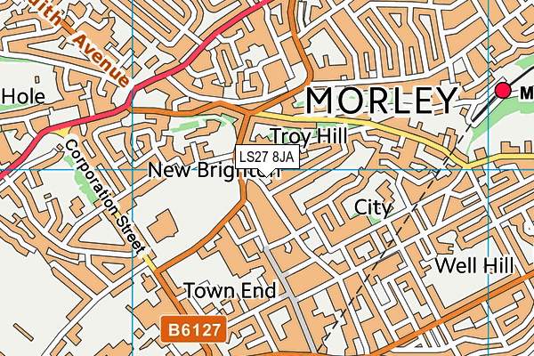 LS27 8JA map - OS VectorMap District (Ordnance Survey)