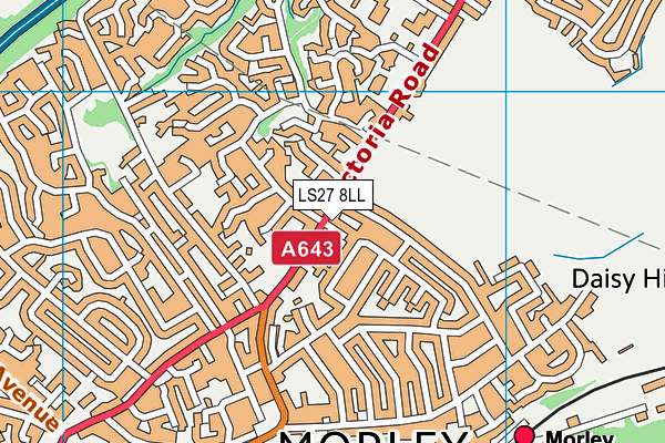 LS27 8LL map - OS VectorMap District (Ordnance Survey)