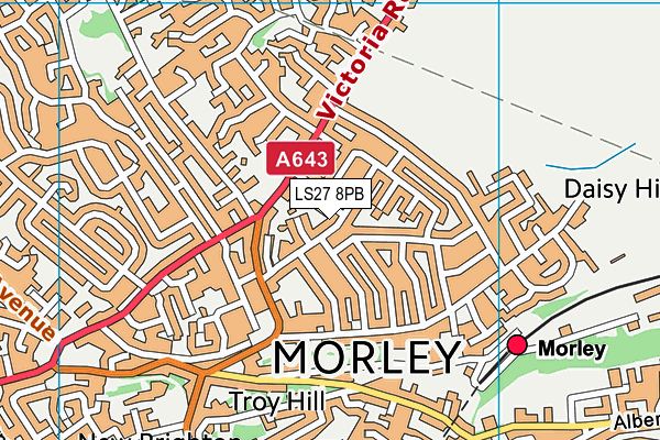 LS27 8PB map - OS VectorMap District (Ordnance Survey)