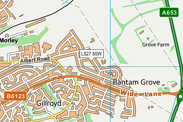 LS27 8SW map - OS VectorMap District (Ordnance Survey)