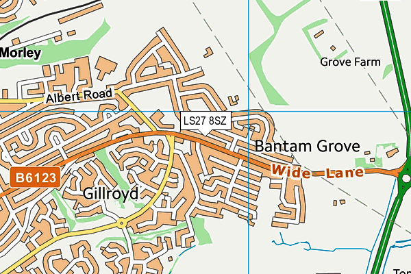 LS27 8SZ map - OS VectorMap District (Ordnance Survey)
