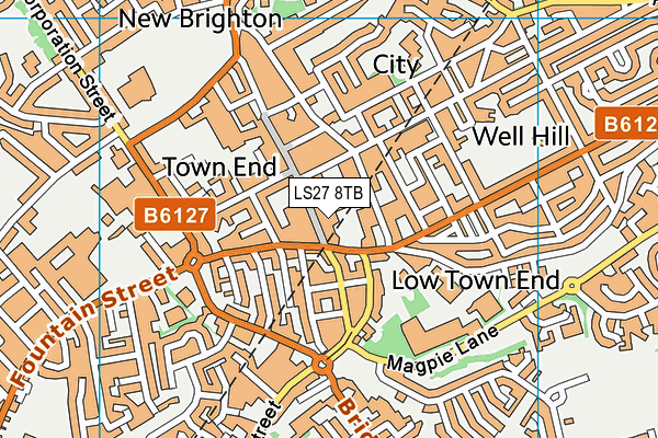 LS27 8TB map - OS VectorMap District (Ordnance Survey)