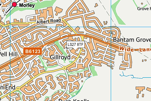 LS27 8TF map - OS VectorMap District (Ordnance Survey)