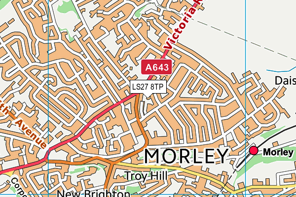 LS27 8TP map - OS VectorMap District (Ordnance Survey)