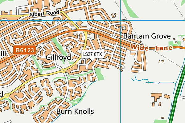 LS27 8TX map - OS VectorMap District (Ordnance Survey)