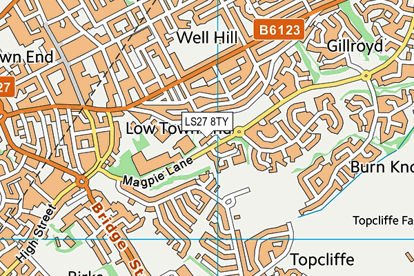 LS27 8TY map - OS VectorMap District (Ordnance Survey)