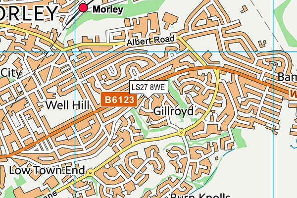 LS27 8WE map - OS VectorMap District (Ordnance Survey)